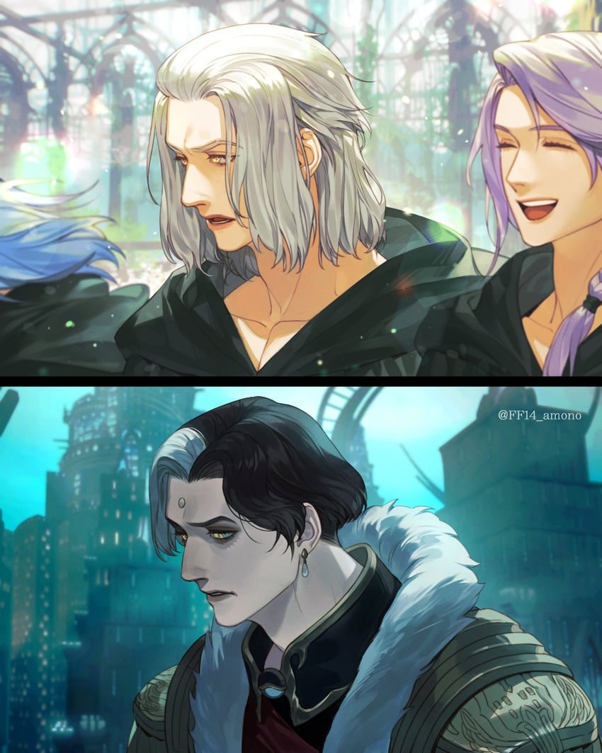 emet-selch and hythlodaeus (final fantasy and 1 more) drawn by ff14_amono