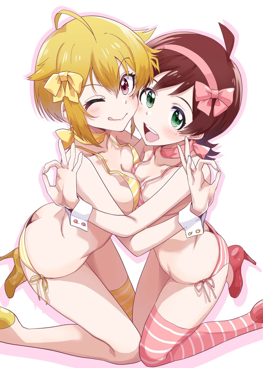 ibuki tsubasa and kinoshita hinata (idolmaster and 2 more) drawn by run_p_(aveton)