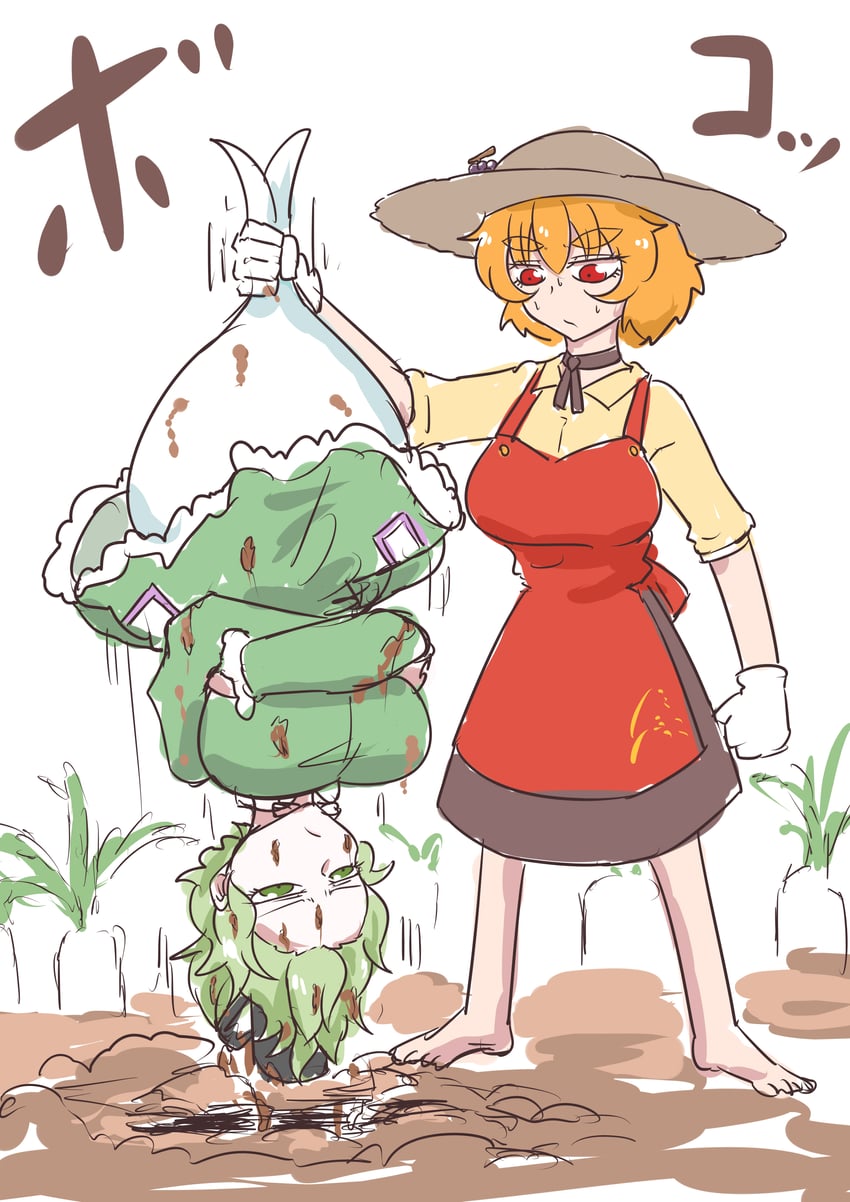 soga no tojiko and aki minoriko (touhou) drawn by burijittou