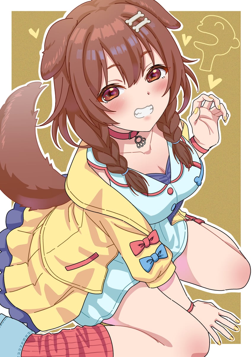 inugami korone and listener (hololive) drawn by sukenosuke