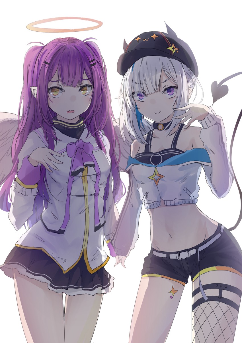 tokoyami towa and amane kanata (hololive) drawn by rizhi55