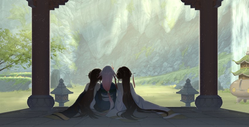 fu hua, nuwa, and fuxi (honkai and 1 more) drawn by rafaelaaa