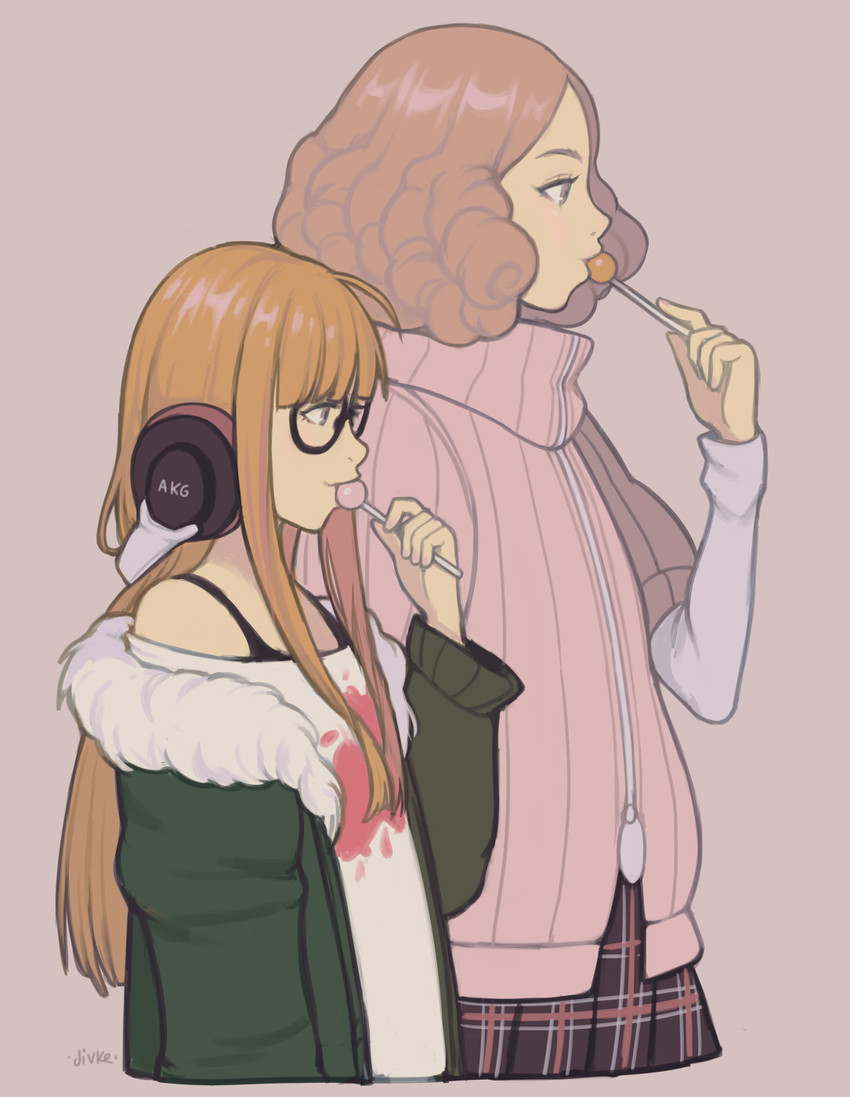sakura futaba and okumura haru (persona and 1 more) drawn by jivke