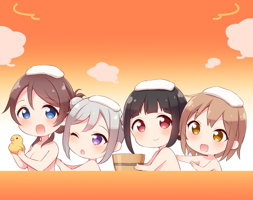 usami nagi, ogino hiyori, umezono yuuka, and matsukawa tsubaki (yumeguri yurimeguri) drawn by hazuki_(sutasuta)