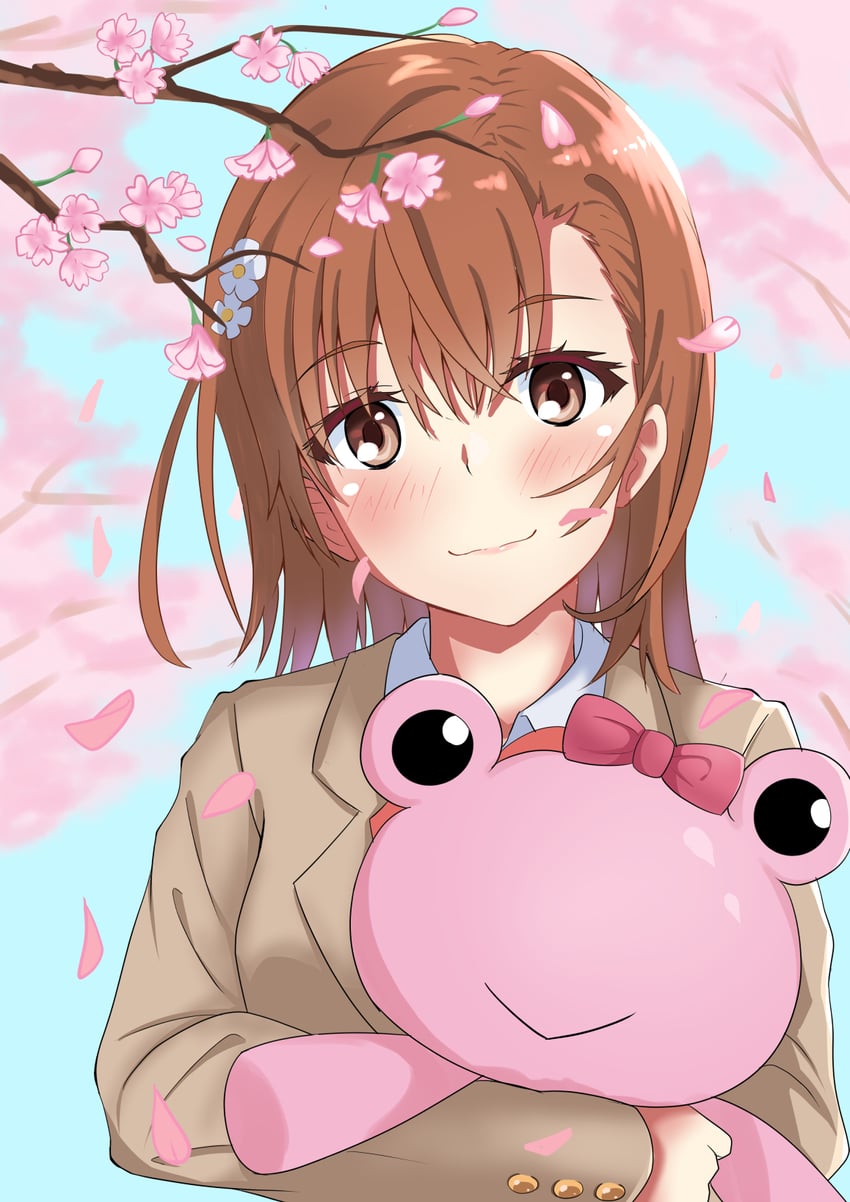misaka mikoto, gekota, and pyonko (toaru majutsu no index and 1 more) drawn by tabu_(tabu_01)