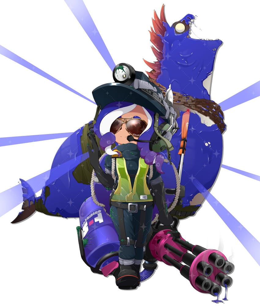 octoling player character, octoling girl, and cohozuna (splatoon and 1 more) drawn by coelhagrr