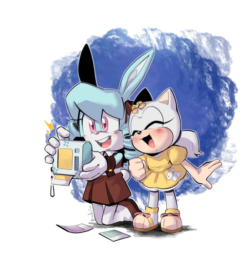 anya the rabbit and aura the hedgehog (original and 1 more) drawn by embrim1