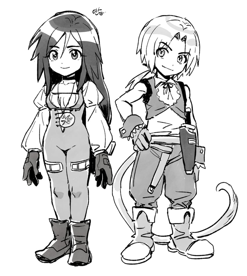zidane tribal and garnet til alexandros xvii (final fantasy and 1 more) drawn by dede_(qwea_00000)