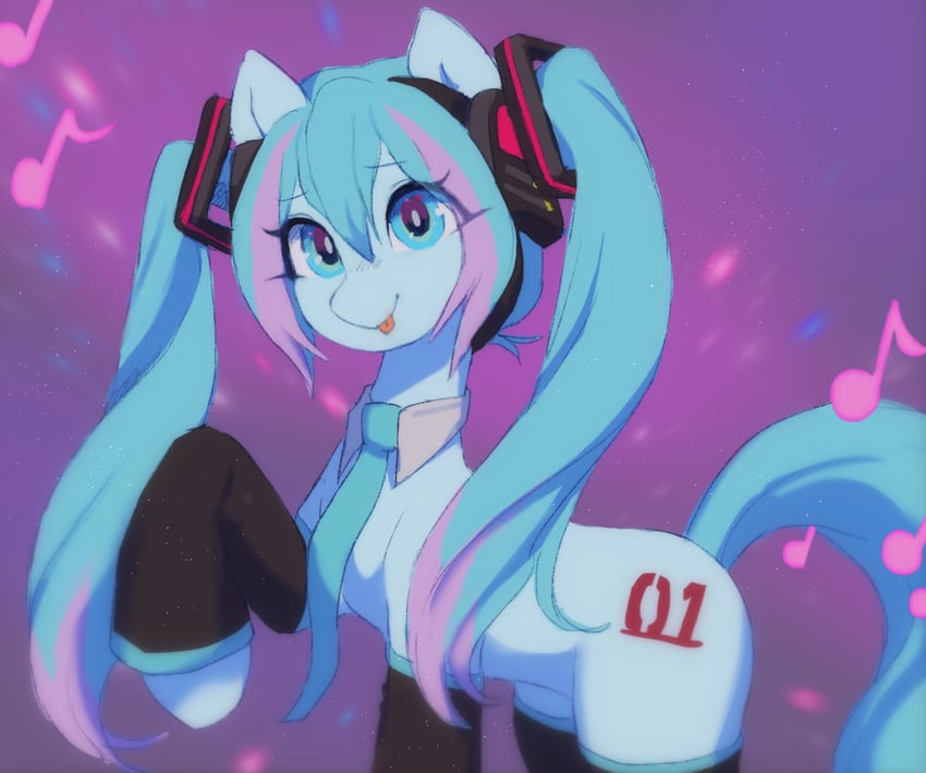 hatsune miku (vocaloid and 3 more) drawn by orchidpony