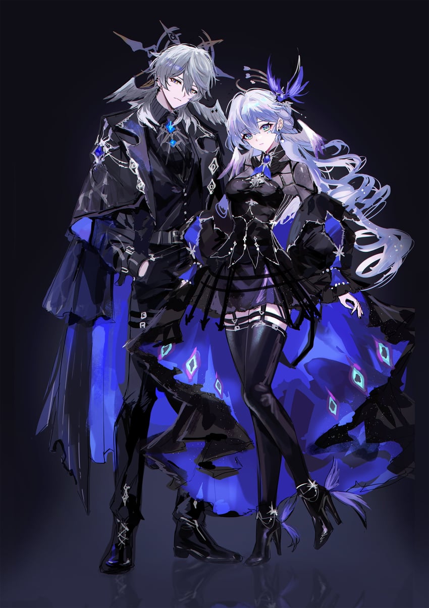 robin and sunday (honkai and 1 more) drawn by fractalmagnolia