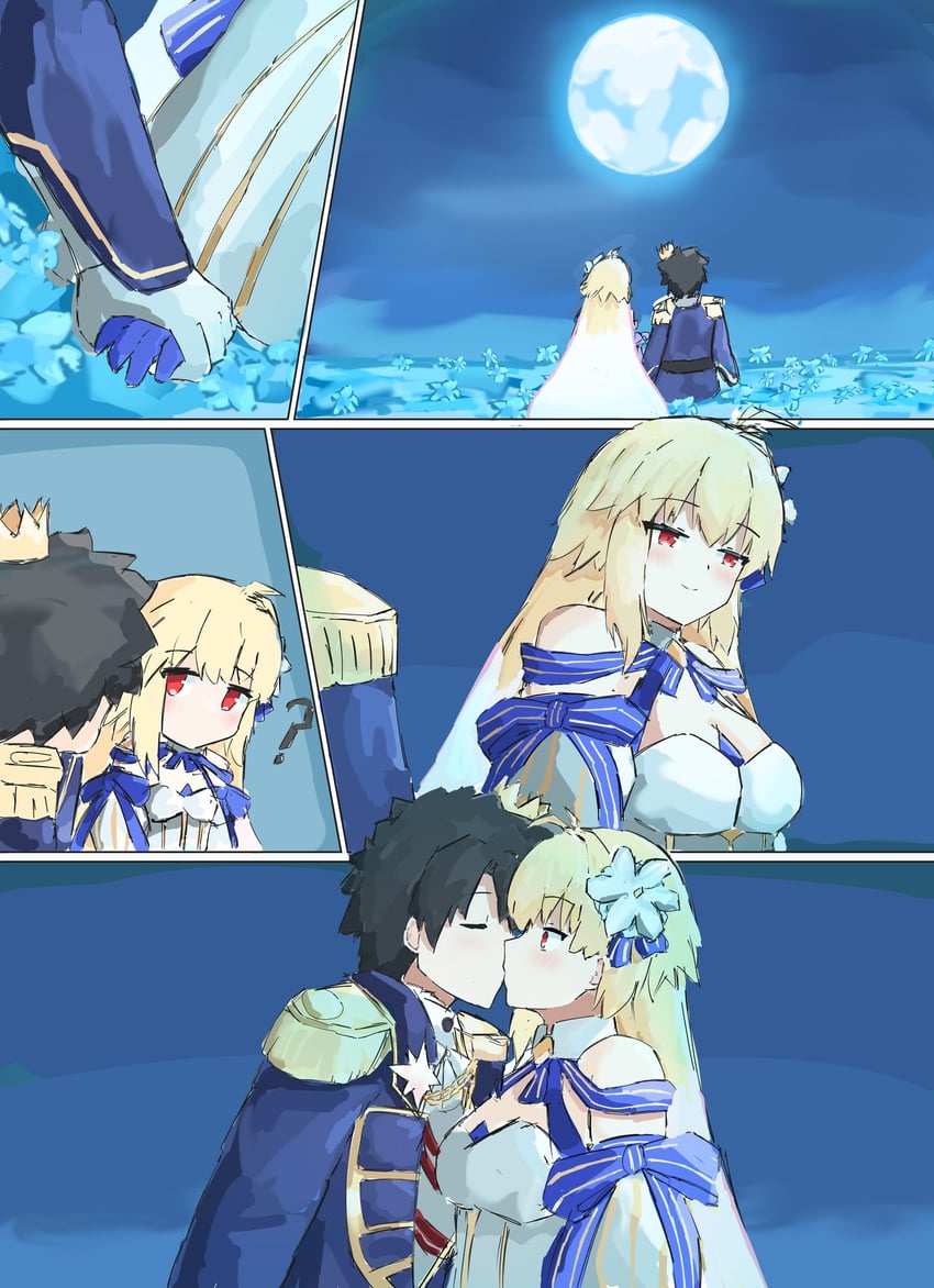 fujimaru ritsuka, arcueid brunestud, and archetype earth (fate and 2 more) drawn by nicho