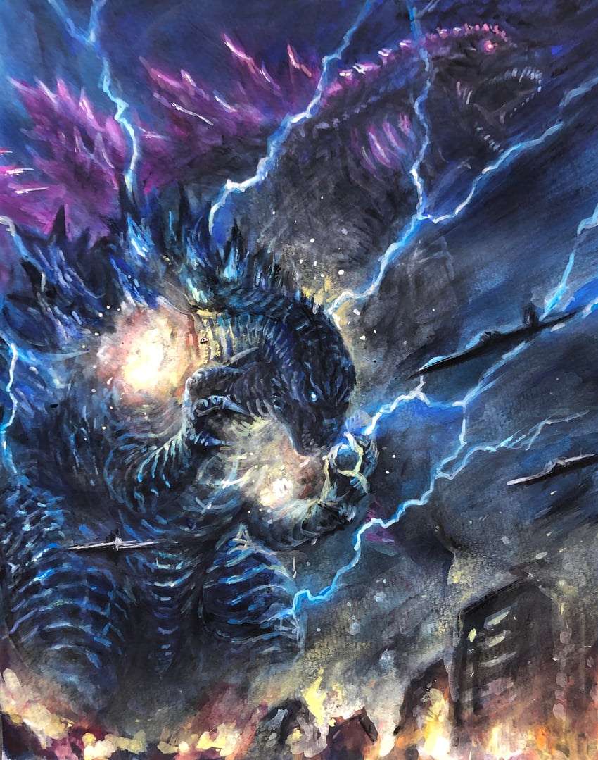 godzilla and godzilla evolved (godzilla and 5 more) drawn by g.n.a