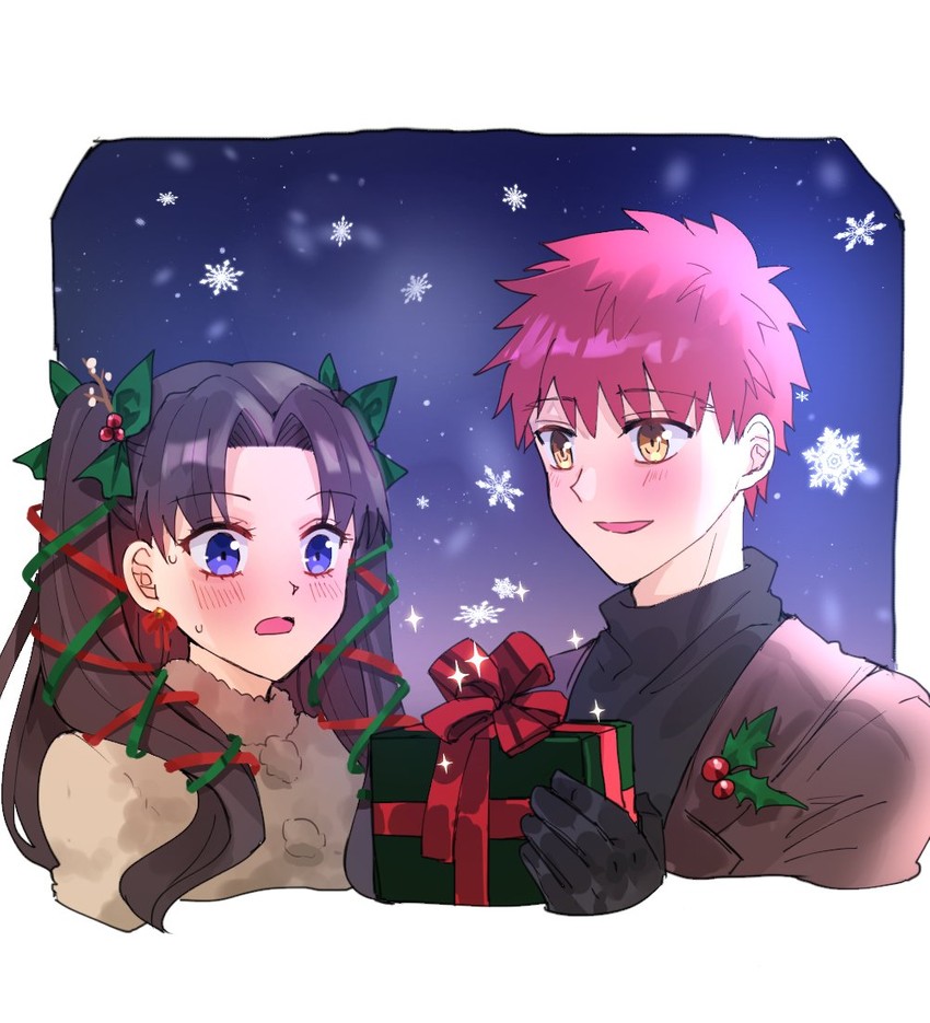 tohsaka rin and emiya shirou (fate and 1 more) drawn by appleale19
