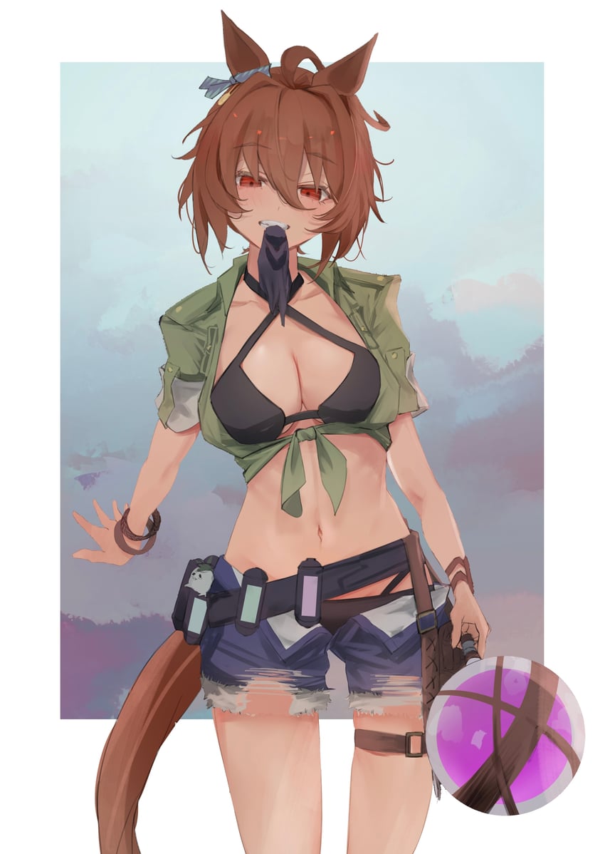agnes tachyon and kii-kun (umamusume) drawn by sei_(bigaa)