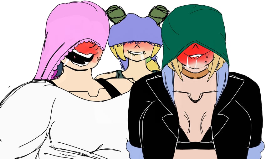 kujo jolyne, silvia piquet, and hart floyd (jojo no kimyou na bouken and 3 more) drawn by jolynecujohwedgie