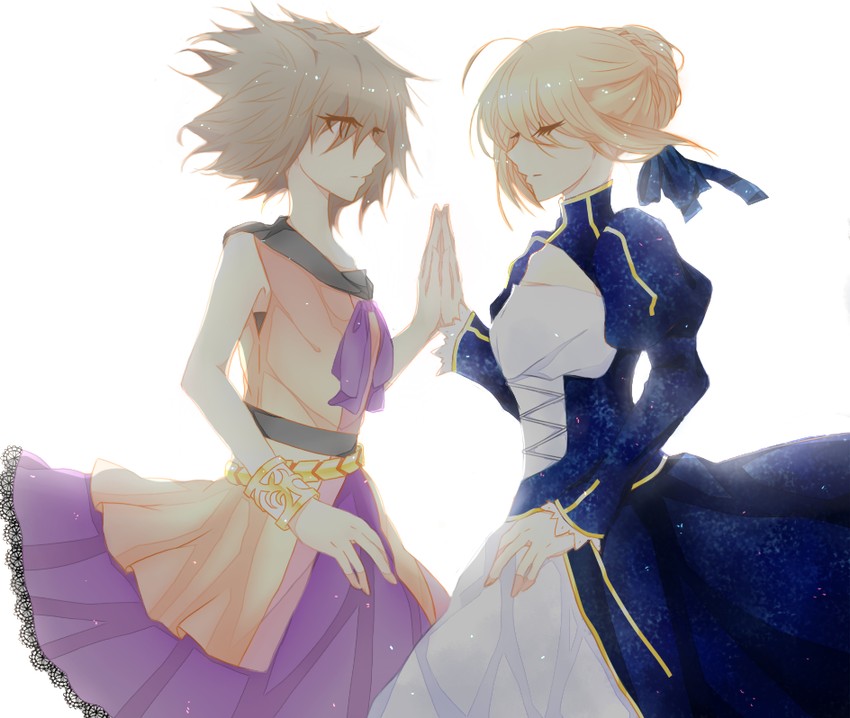 artoria pendragon, saber, and toyosatomimi no miko (touhou and 2 more) drawn by sariteru