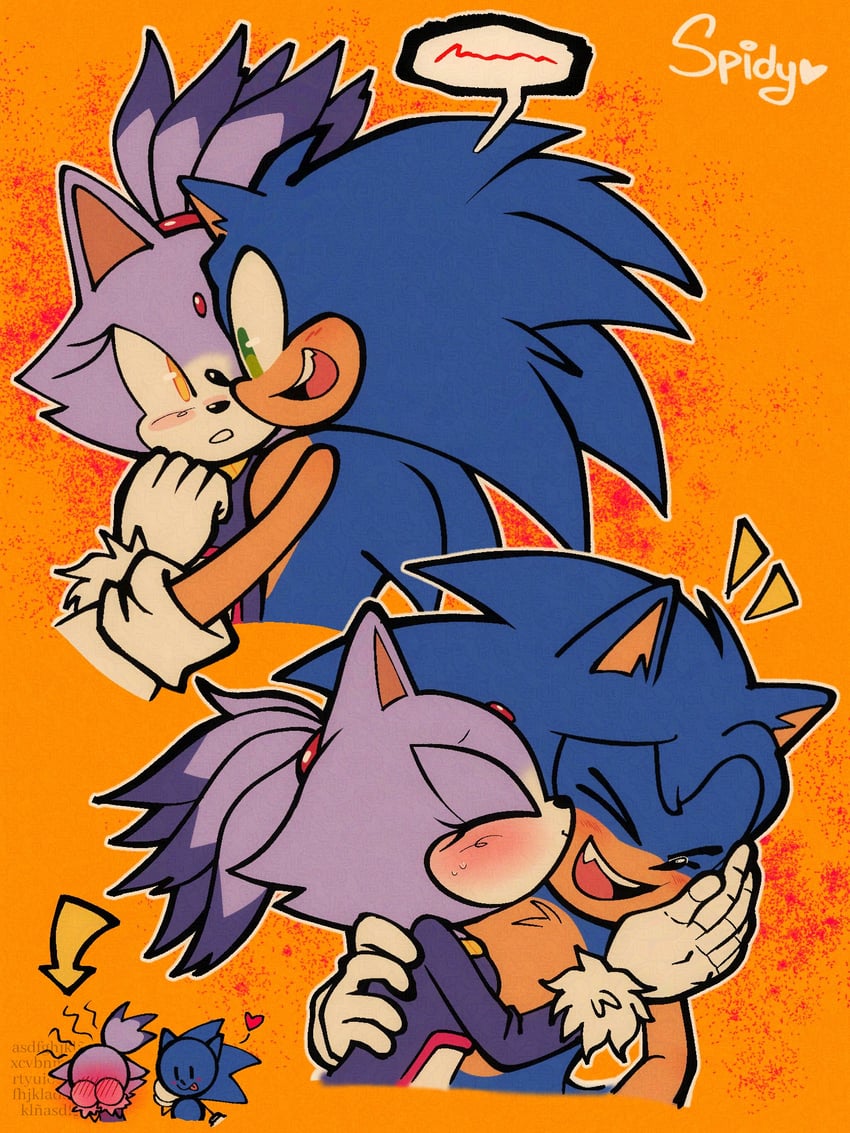 sonic the hedgehog and blaze the cat (sonic) drawn by spidercheetos