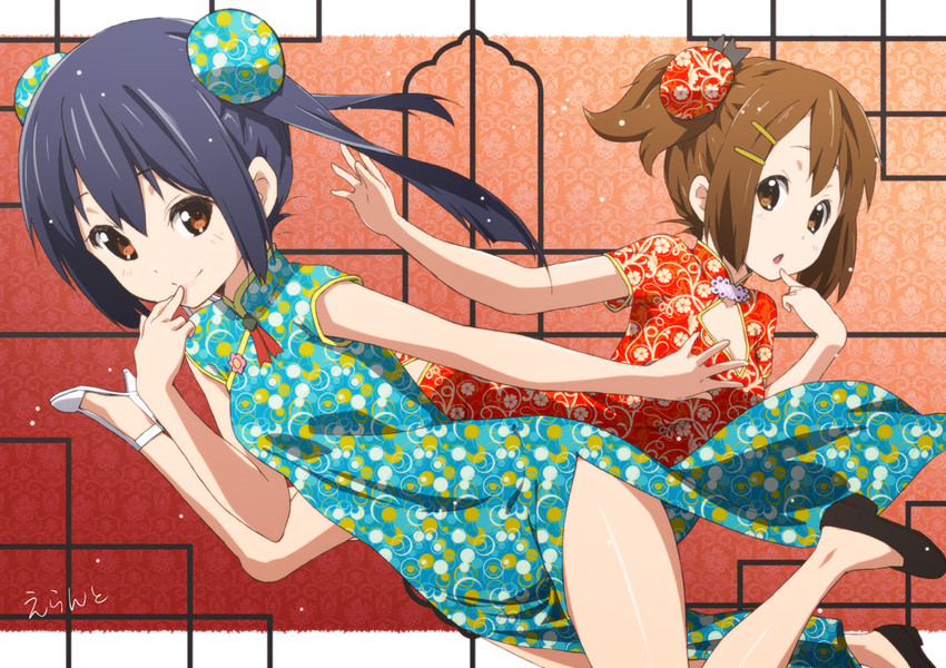nakano azusa and hirasawa yui (k-on!) drawn by errant