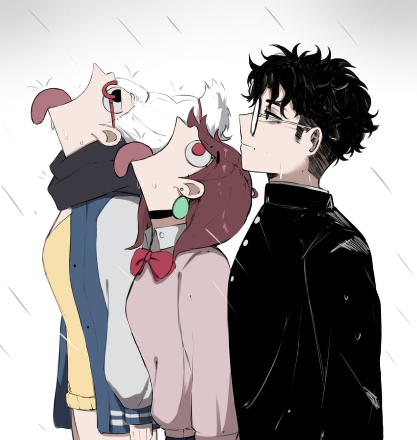 ayase momo, takakura ken, and ayase seiko (dandadan) drawn by masoq