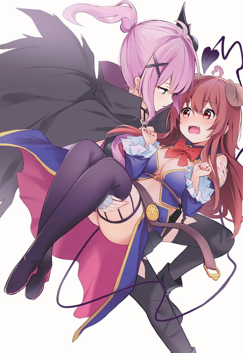 yoshida yuuko and chiyoda momo (machikado mazoku) drawn by borushichi