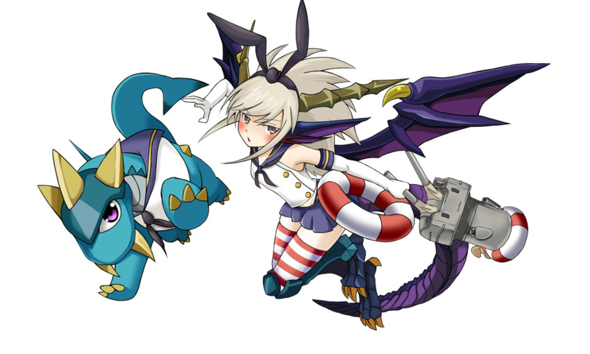 shimakaze, rensouhou-chan, blue sonia, and blue dragon (kantai collection and 1 more) drawn by umachin