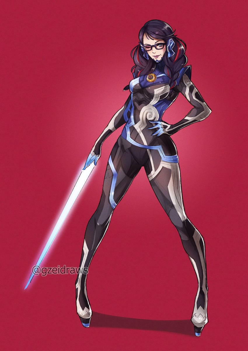 bayonetta and protagonist (shin megami tensei and 3 more) drawn by gzei