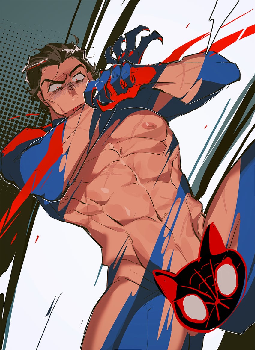miguel o'hara and meows morales (marvel and 4 more) drawn by oz_174