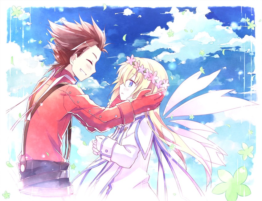 colette brunel and lloyd irving (tales of and 1 more) drawn by kinoshita_neko