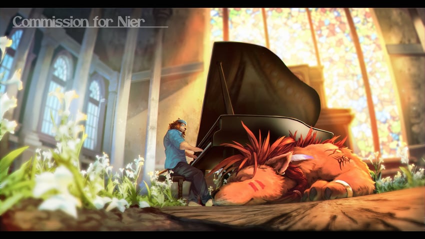 red xiii (original and 2 more) drawn by lower_(lowerkuo)