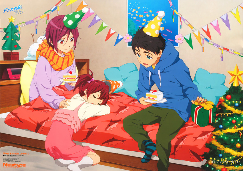matsuoka rin, matsuoka gou, and yamazaki sousuke (free! and 1 more) drawn by nishiya_futoshi