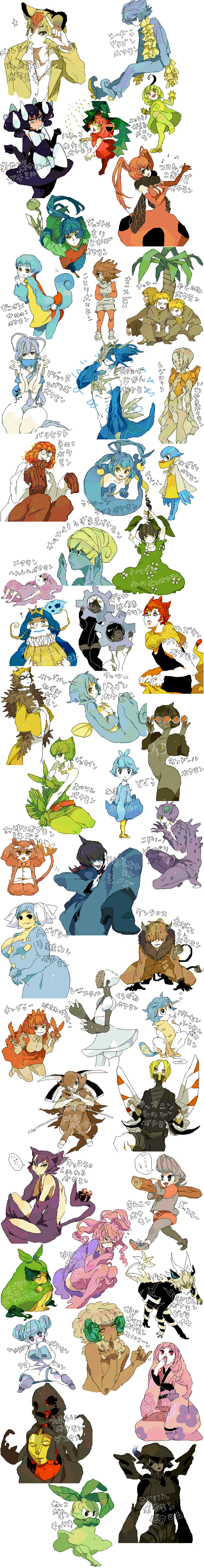 squirtle, ditto, whimsicott, hoppip, zekrom, and 42 more (pokemon) drawn by kinako_(marubotan)
