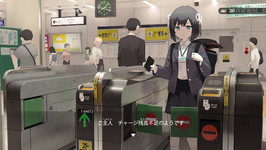 protagonist and t-6407j (lost property control organization) drawn by samidare_(hoshi)