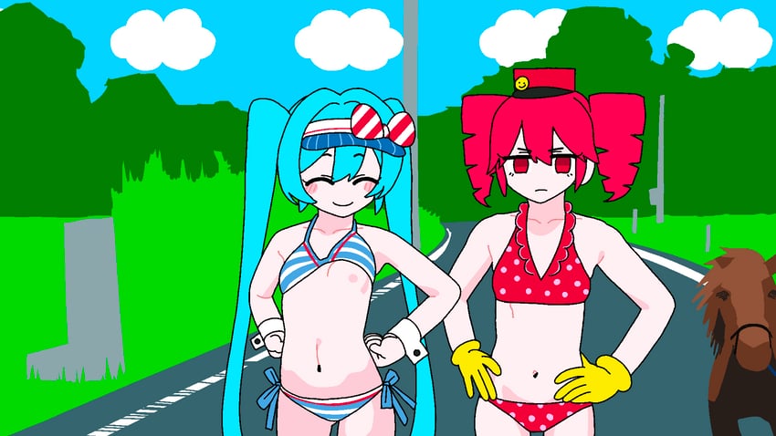 hatsune miku and kasane teto (vocaloid and 2 more) drawn by meow25meow