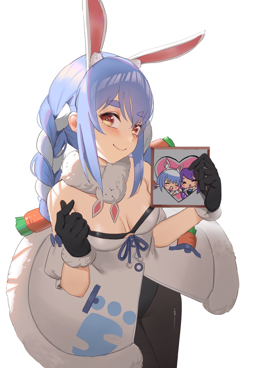 usada pekora, don-chan, and moona hoshinova (hololive and 1 more) drawn by jmao