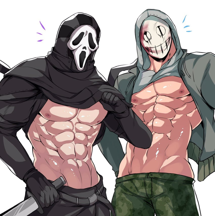 ghostface, the legion, and frank morrison (dead by daylight and 1 more) drawn by chan_kuro_(azsdi4e)