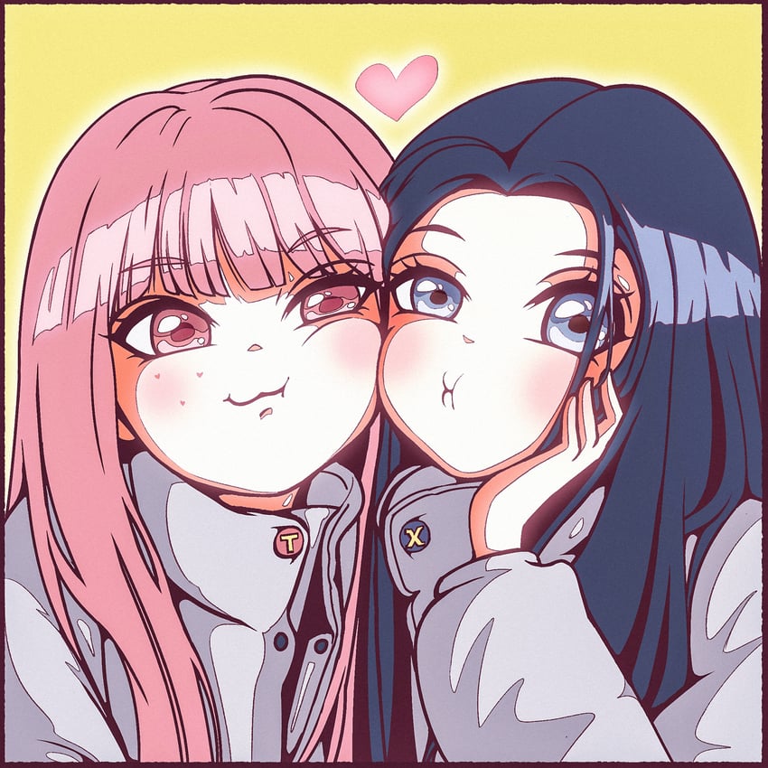 shen xiaoting and kim chae-hyun (real life and 1 more) drawn by vndafa