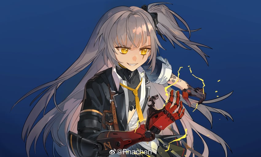 ump45 and leva (girls' frontline and 1 more) drawn by rhachen