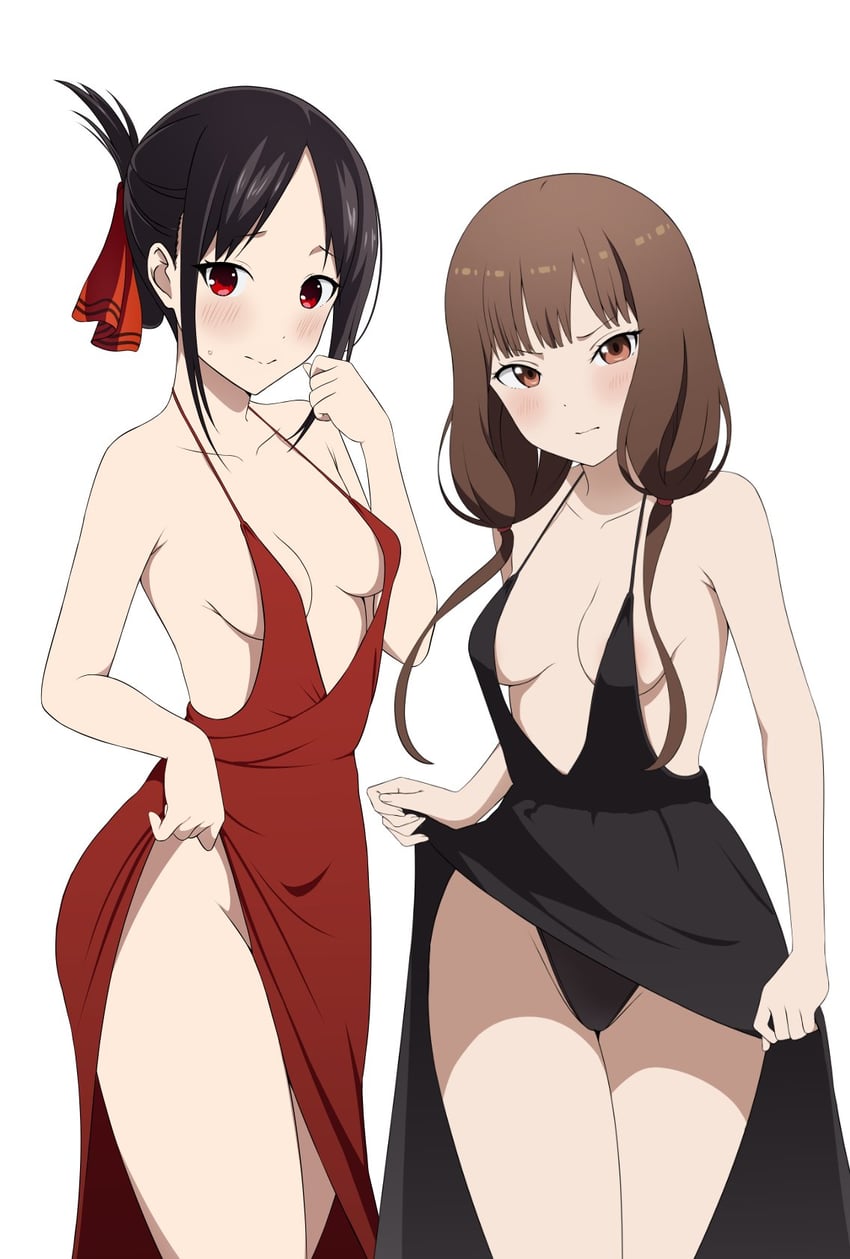 shinomiya kaguya and iino miko (kaguya-sama wa kokurasetai ~tensai-tachi no renai zunousen~) drawn by coro_fae