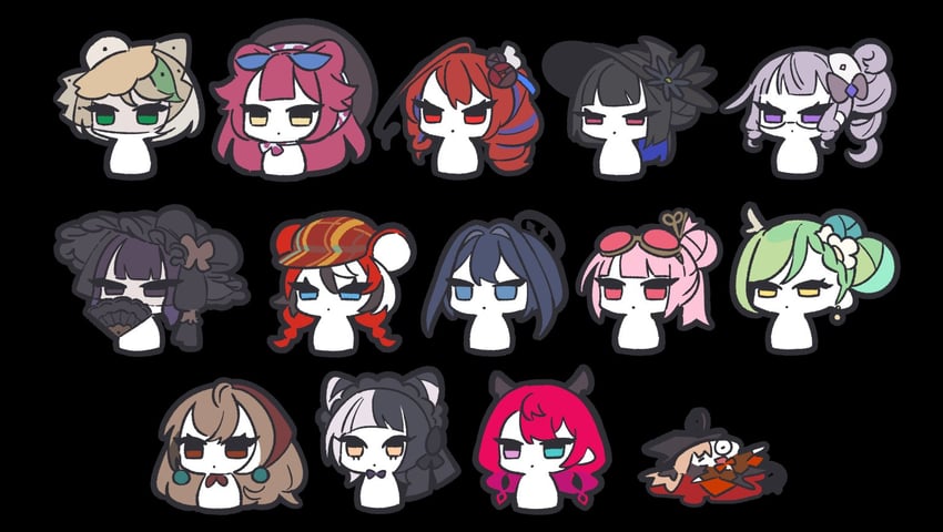 mori calliope, ninomae ina'nis, ouro kronii, nanashi mumei, hakos baelz, and 9 more (hololive and 1 more) drawn by eelsoup