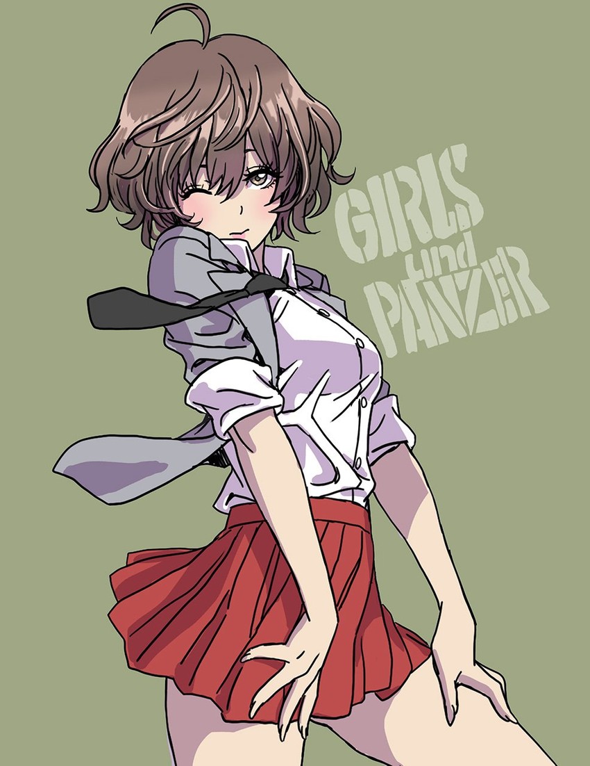 akiyama yukari (girls und panzer) drawn by yamashita_shun'ya