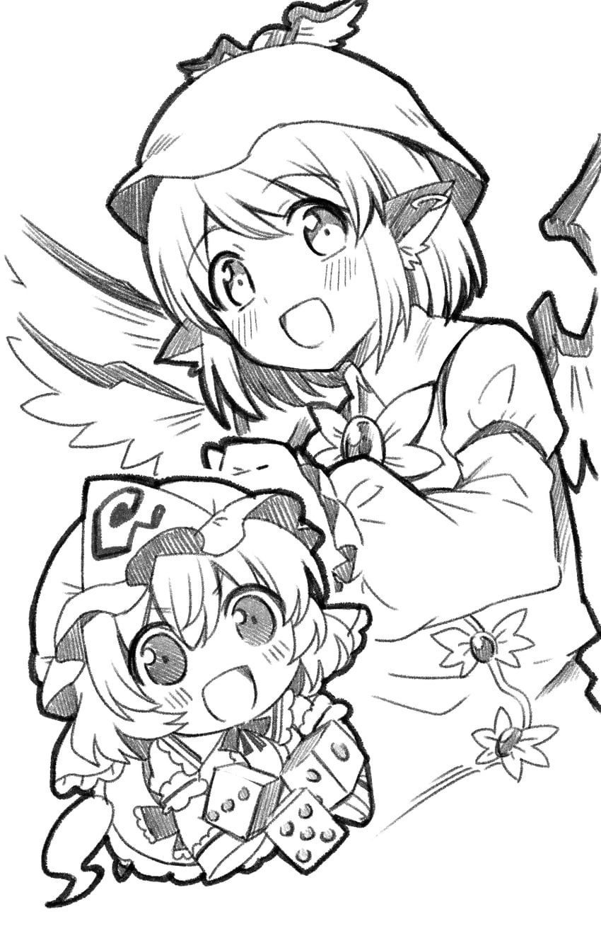 saigyouji yuyuko and mystia lorelei (touhou) drawn by kapuchii
