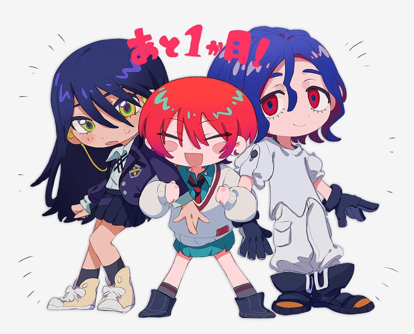 amate yuzuriha, shuji ito, and nyaan (gundam and 1 more) drawn by ymmmkome