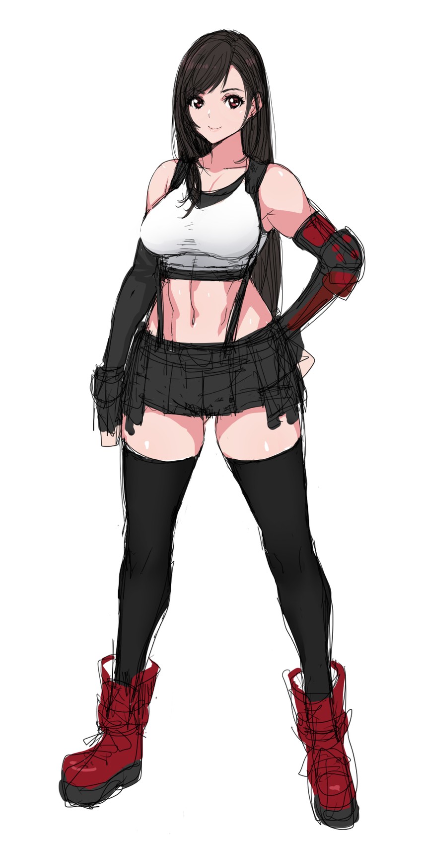 tifa lockhart (final fantasy and 2 more) drawn by poin_(hidsuki)