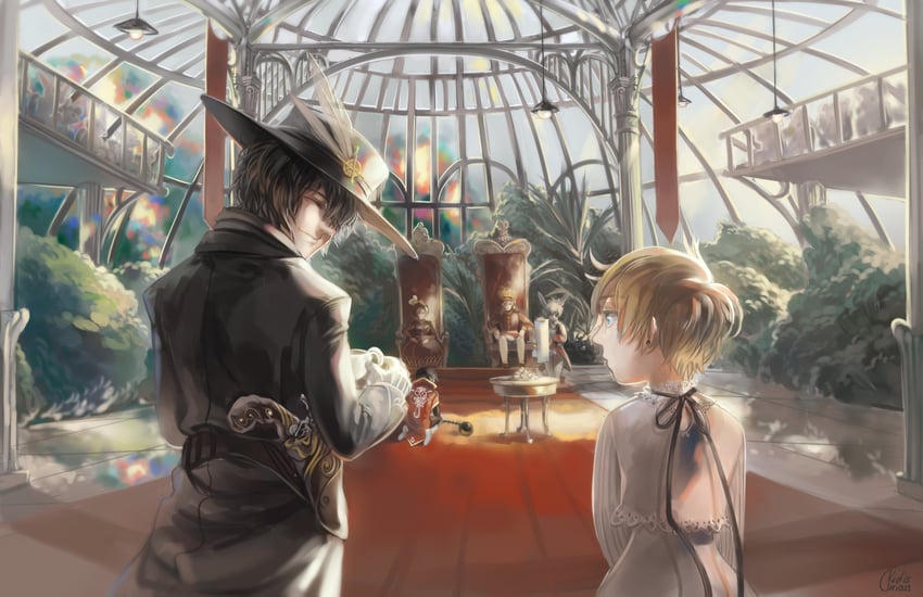 alice, white rabbit, mad hatter, queen of hearts, and king of hearts (alice's adventures in wonderland) drawn by kiddays