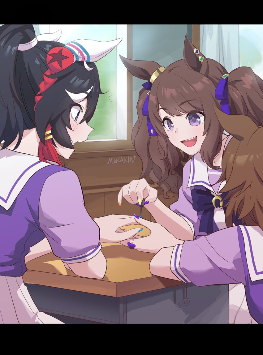mr. c.b., katsuragi ace, and tosen jordan (umamusume) drawn by mukakin