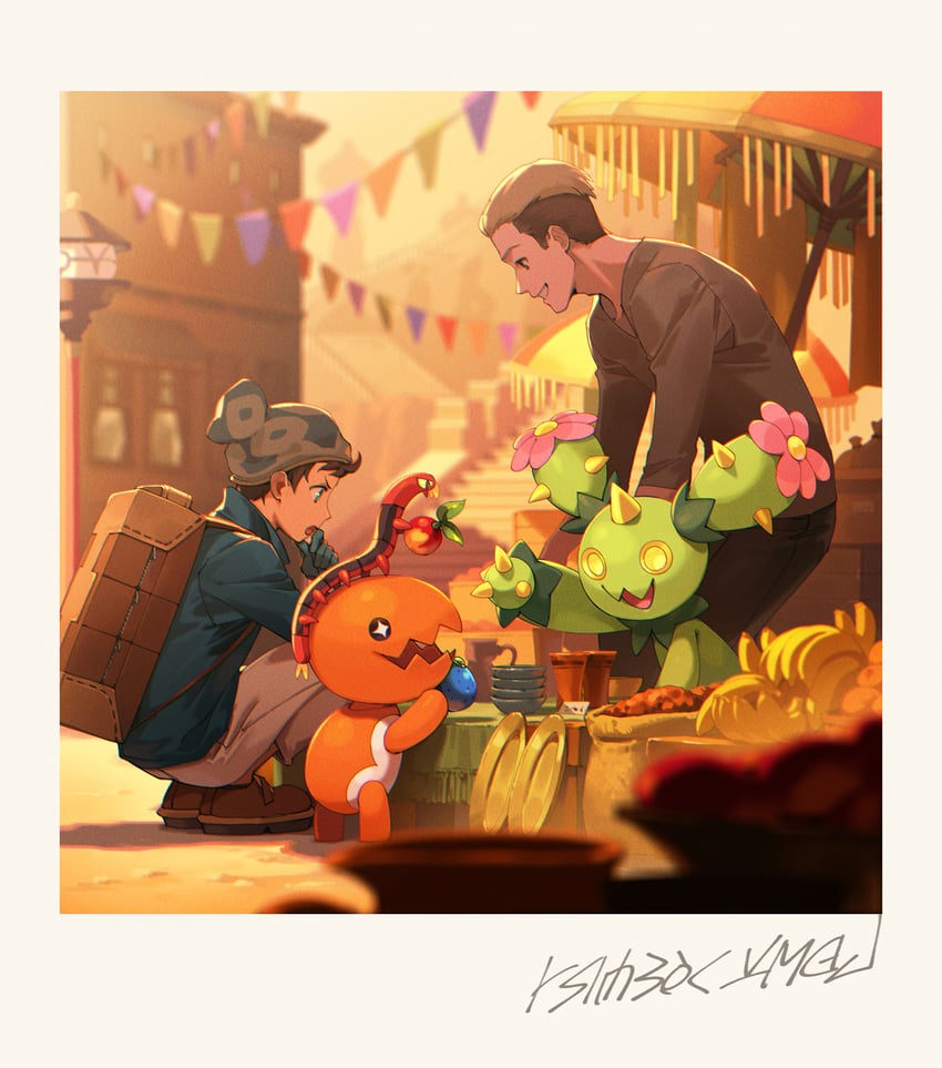 victor, trapinch, maractus, and sizzlipede (pokemon and 1 more) drawn by cocodar