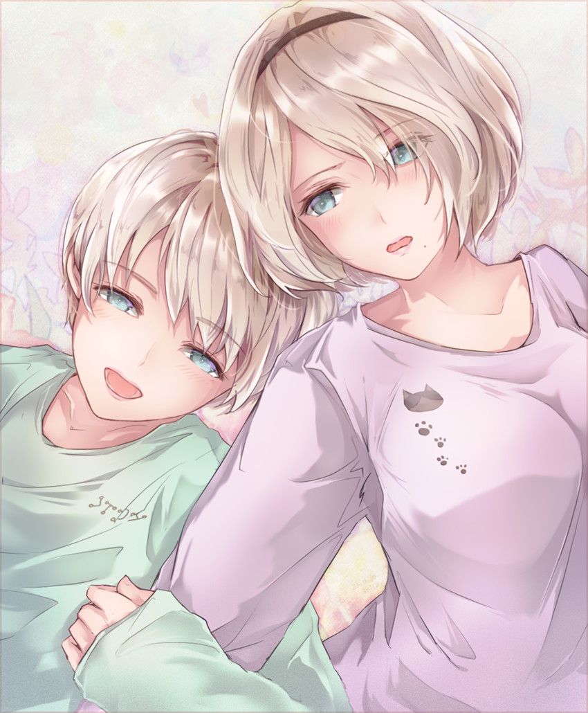 2b and 9s (nier and 1 more) drawn by akira_(aky-la)