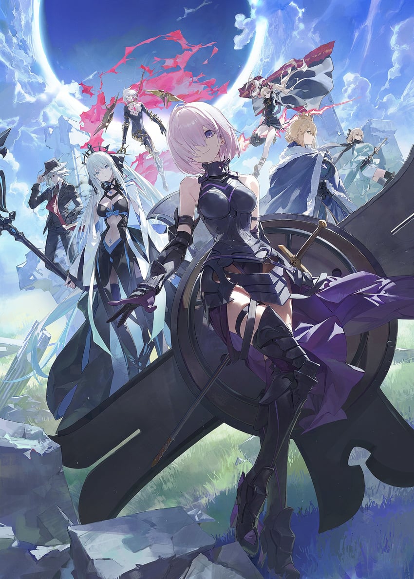 artoria pendragon, saber, mash kyrielight, okita souji, ereshkigal, and 3 more (fate and 1 more) drawn by modare