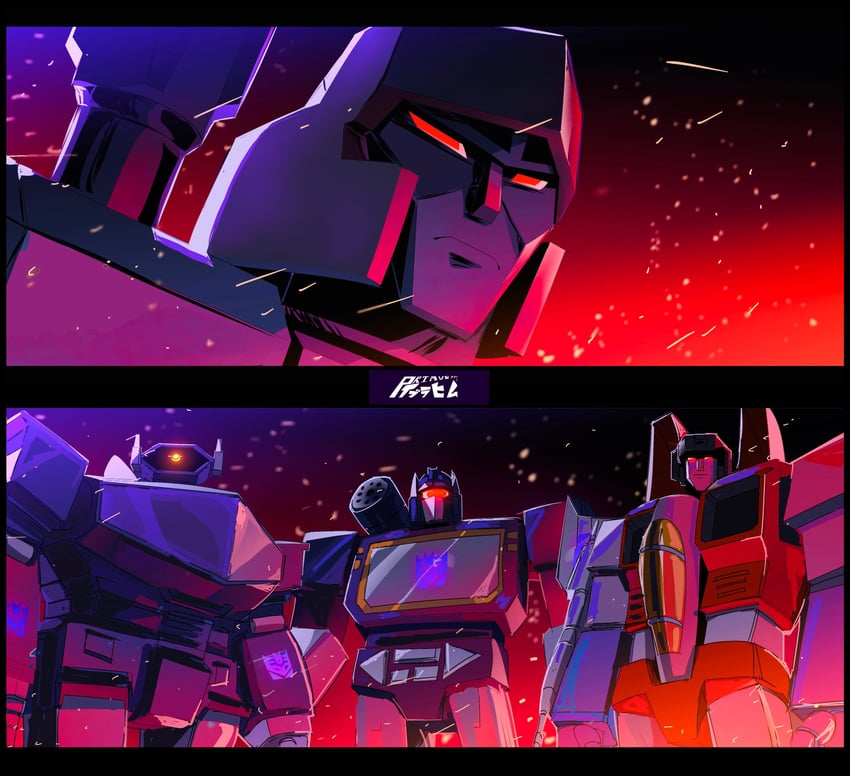 megatron, starscream, soundwave, and shockwave (original and 3 more) drawn by primusibi