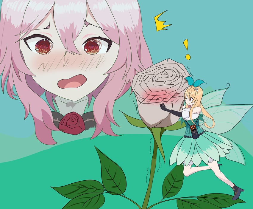 pomu rainpuff and rosemi lovelock (nijisanji and 1 more) drawn by vanmelittle